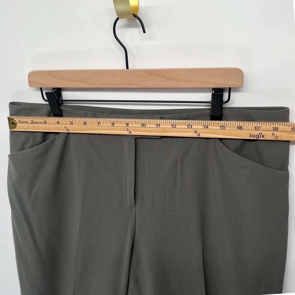 Lafayette 148 New York Irving Pants Women 14 Green Virgin Wool Ankle Trousers - Picture 4 of 8